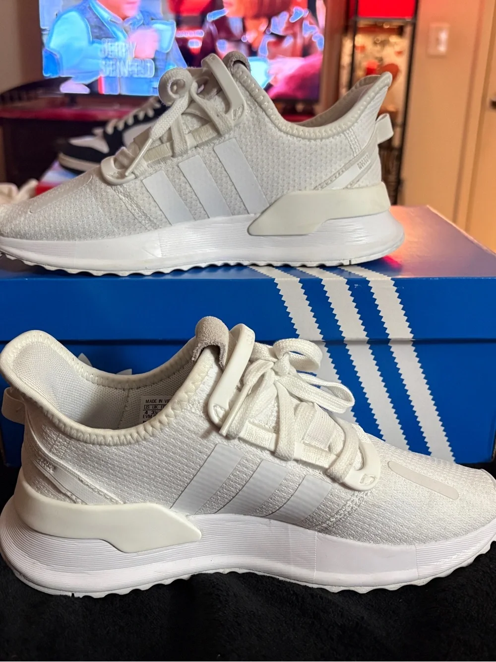 adidas Kids White U_Path Run Lightweight Sneakers
